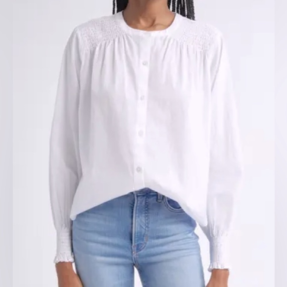 NWT Veronica Beard Constanza Button Down White Top
